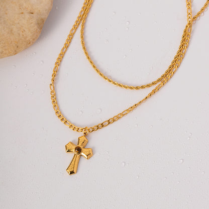 Chained Cross Fashion Necklace