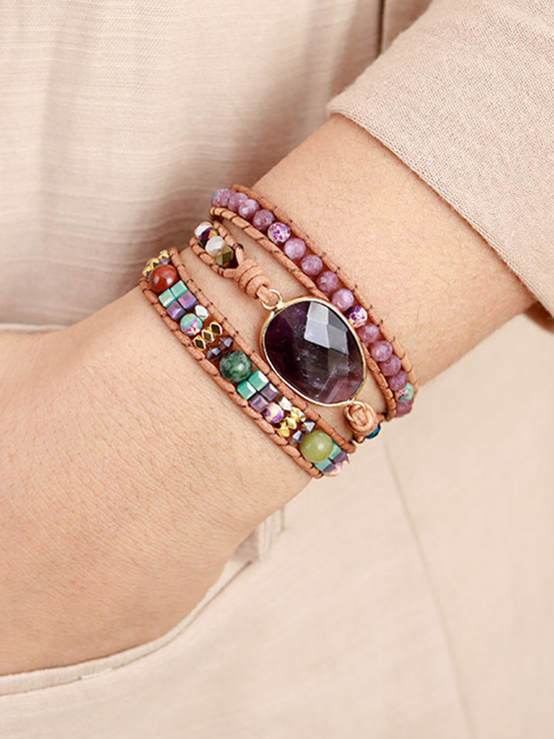 Amethyst Stone Fashion Bracelet