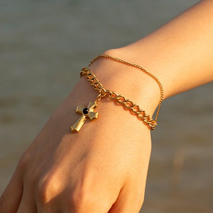 Gemstone Cross Fashion Bracelet