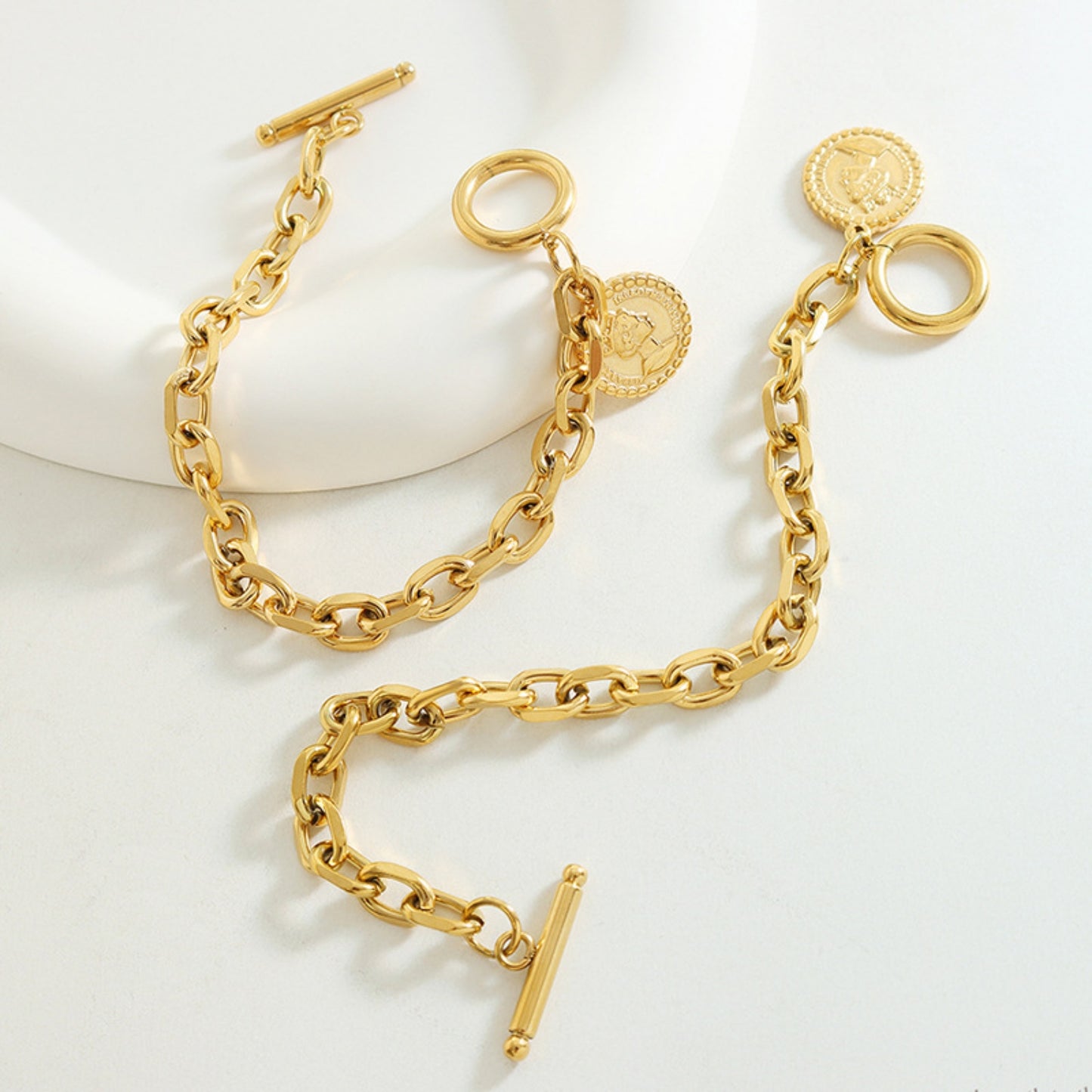 Chained Coin Fashion Bracelet