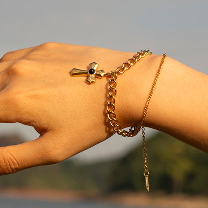 Gemstone Cross Fashion Bracelet