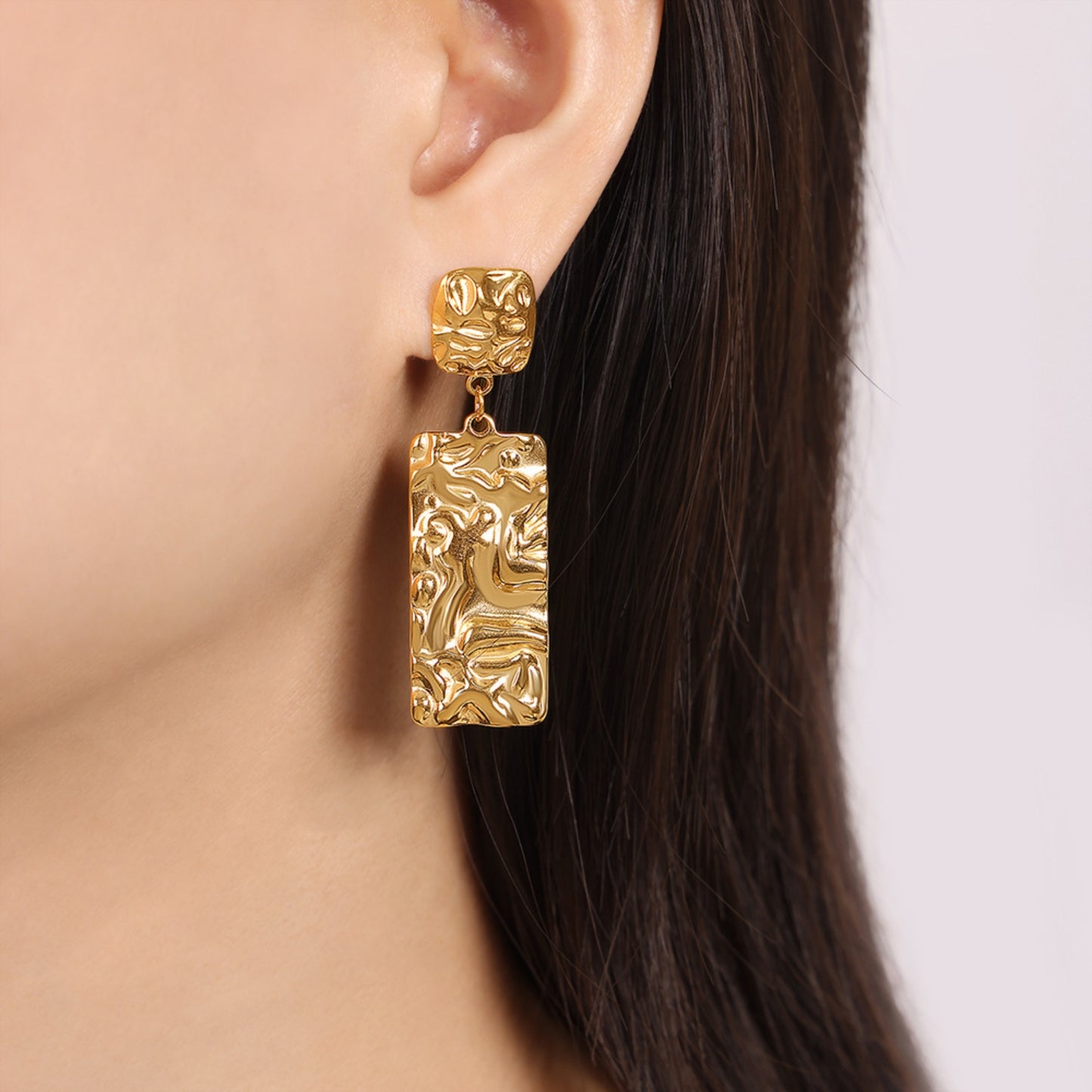 Long Textured Fashion Earrings