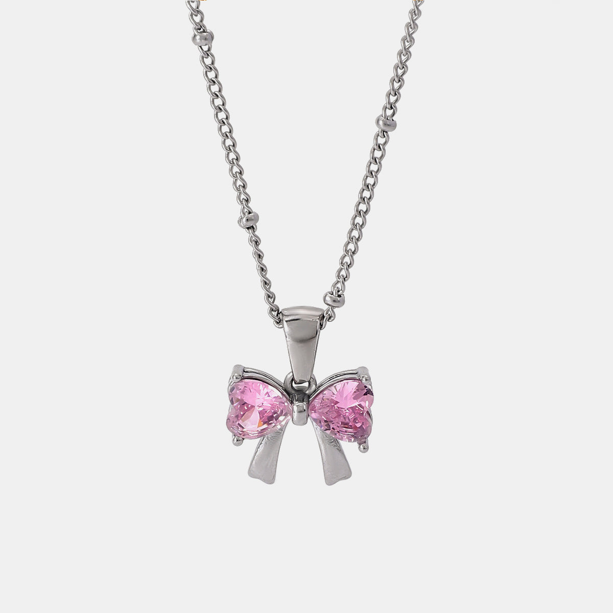 Inlaid Bow Fashion Necklace