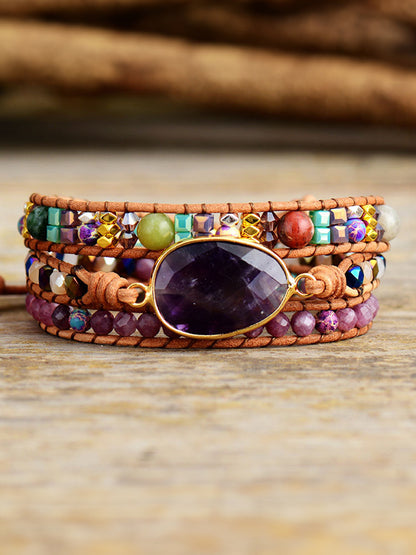 Amethyst Stone Fashion Bracelet