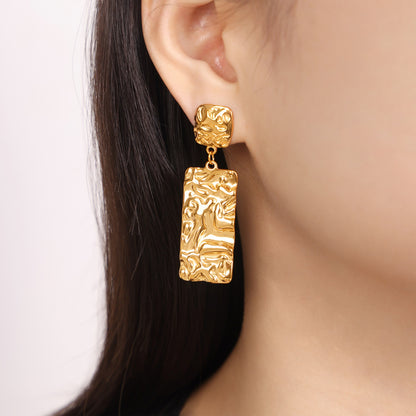 Long Textured Fashion Earrings