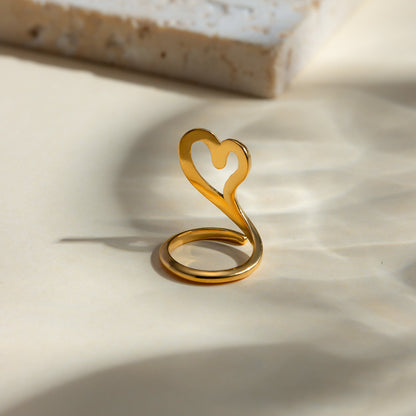 Curved Heart Fashion Ring