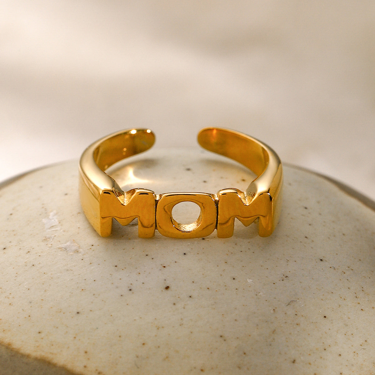 Mom Cutout Fashion Ring