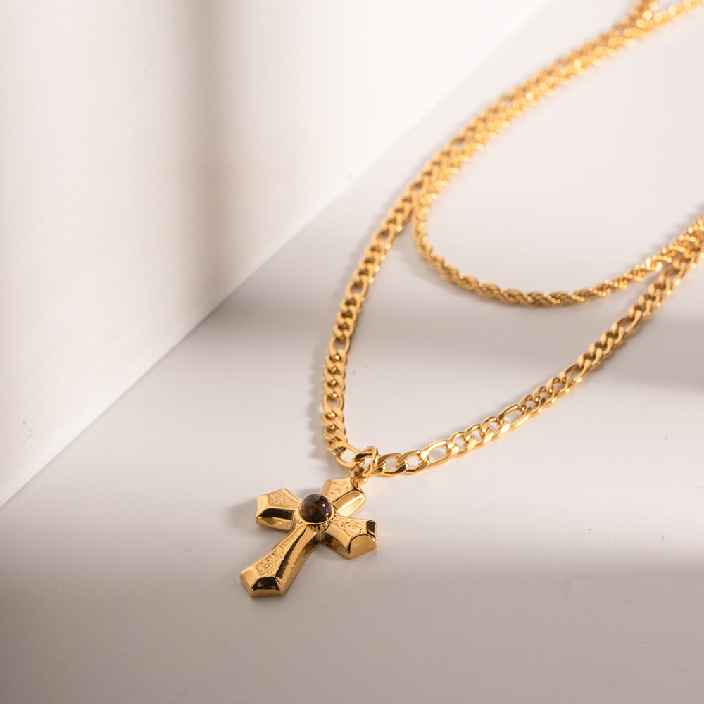 Chained Cross Fashion Necklace