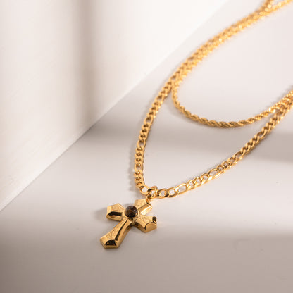 Chained Cross Fashion Necklace