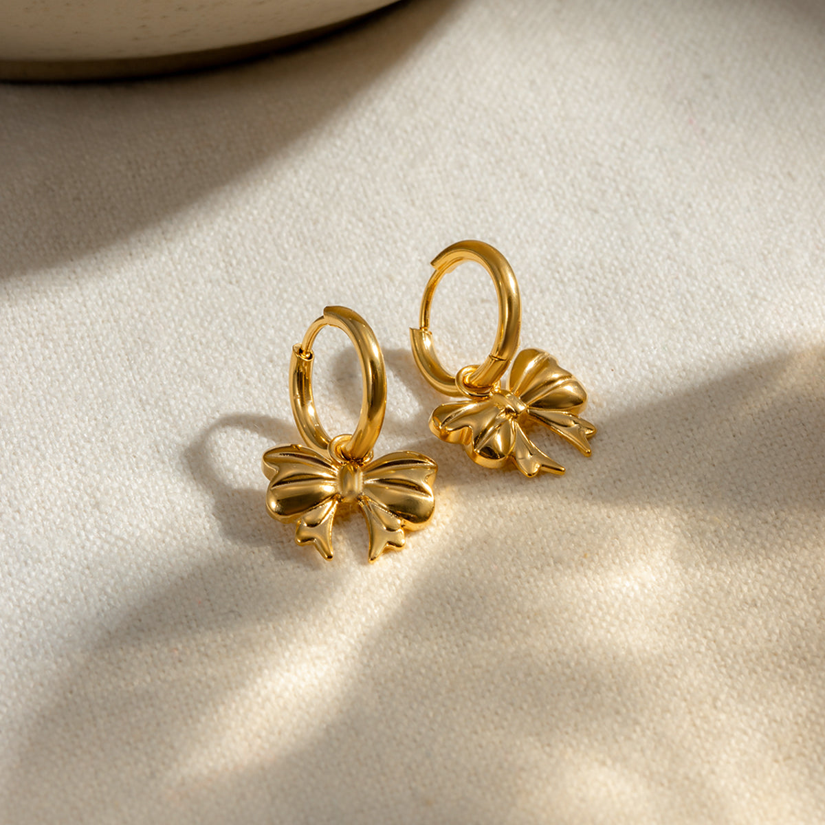 Golden Bow Fashion Earrings