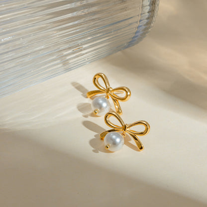 Bow Pearl Fashion Earrings