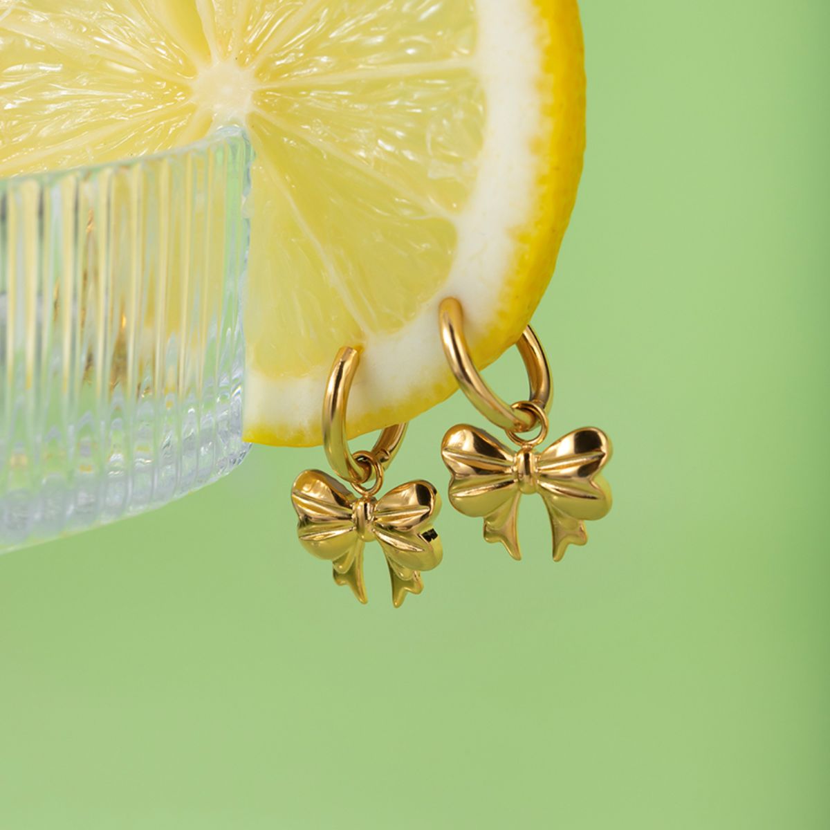 Golden Bow Fashion Earrings