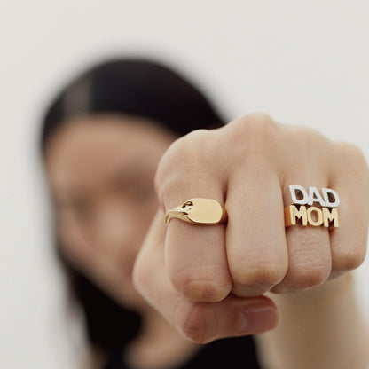 Mom Cutout Fashion Ring