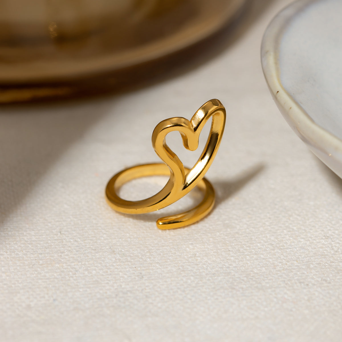 Curved Heart Fashion Ring