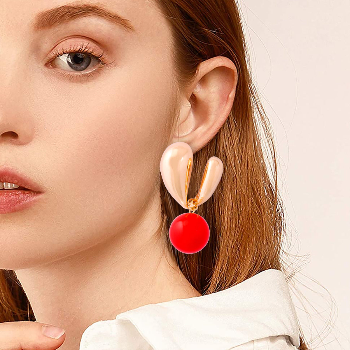 Glossy Bunny Fashion Earrings