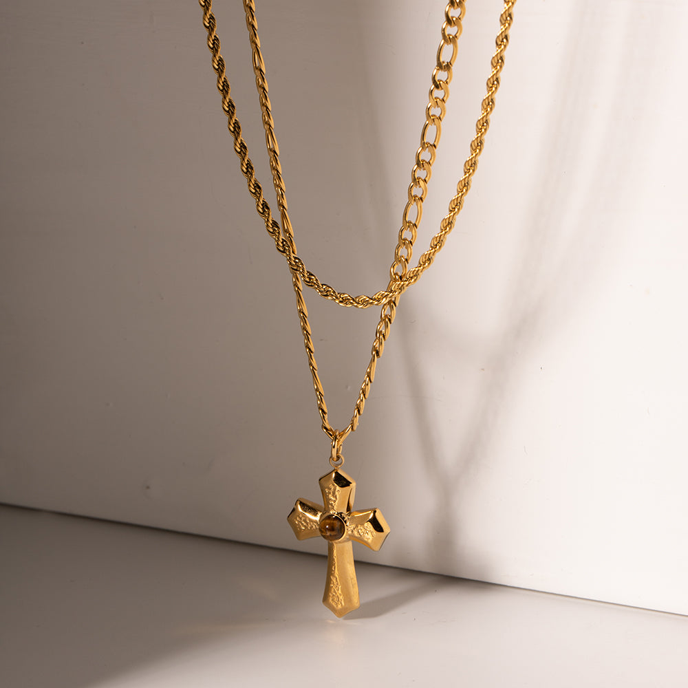 Chained Cross Fashion Necklace