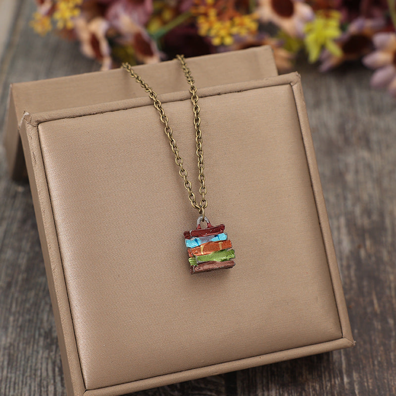 Multicolor Book Fashion Necklace