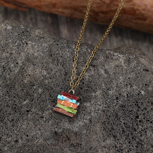 Multicolor Book Fashion Necklace