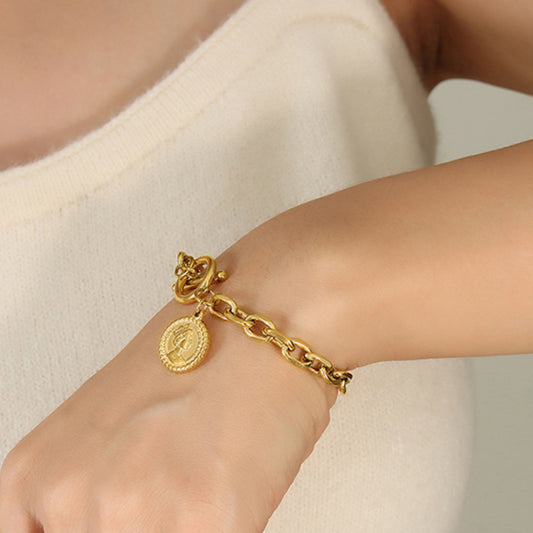 Chained Coin Fashion Bracelet