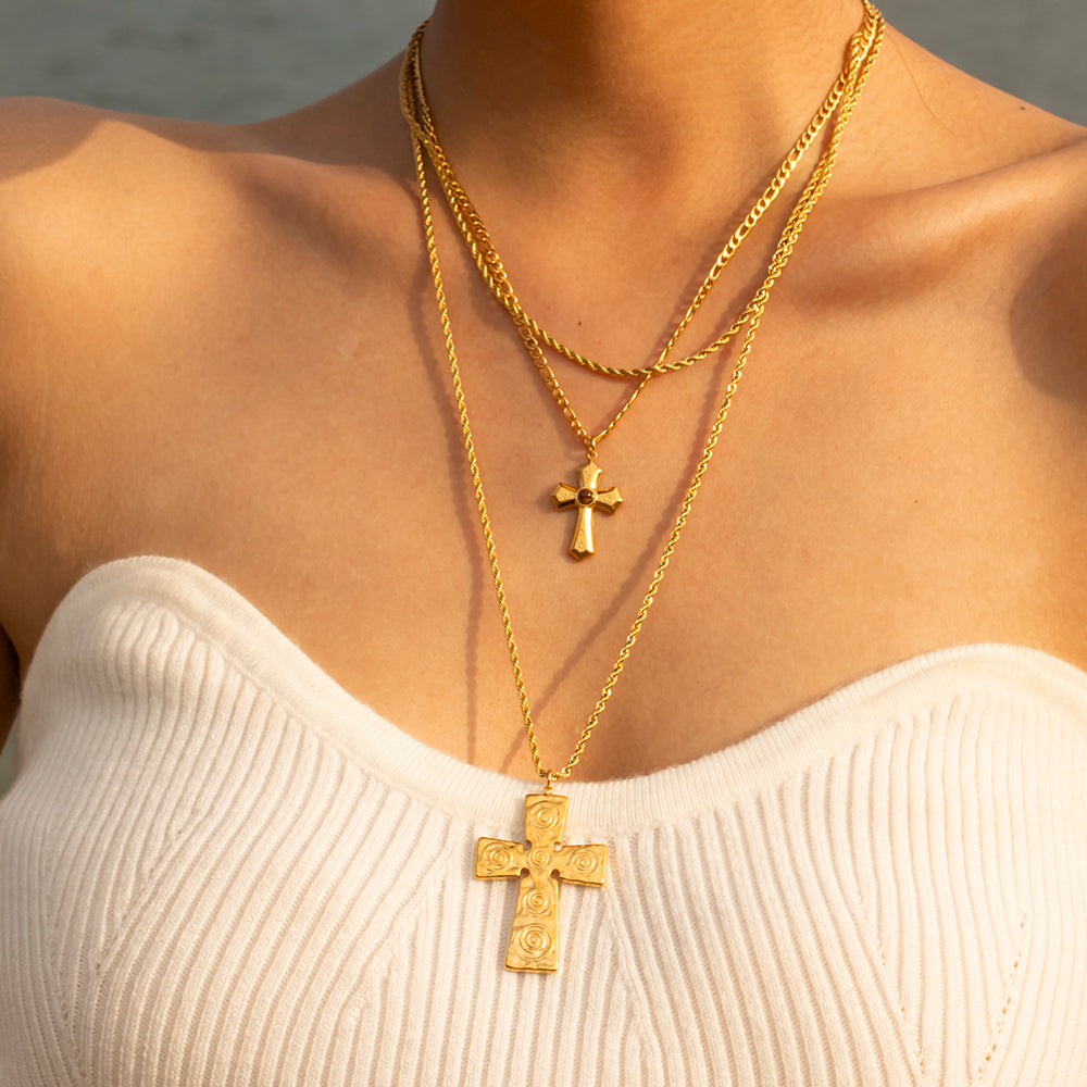 Chained Cross Fashion Necklace