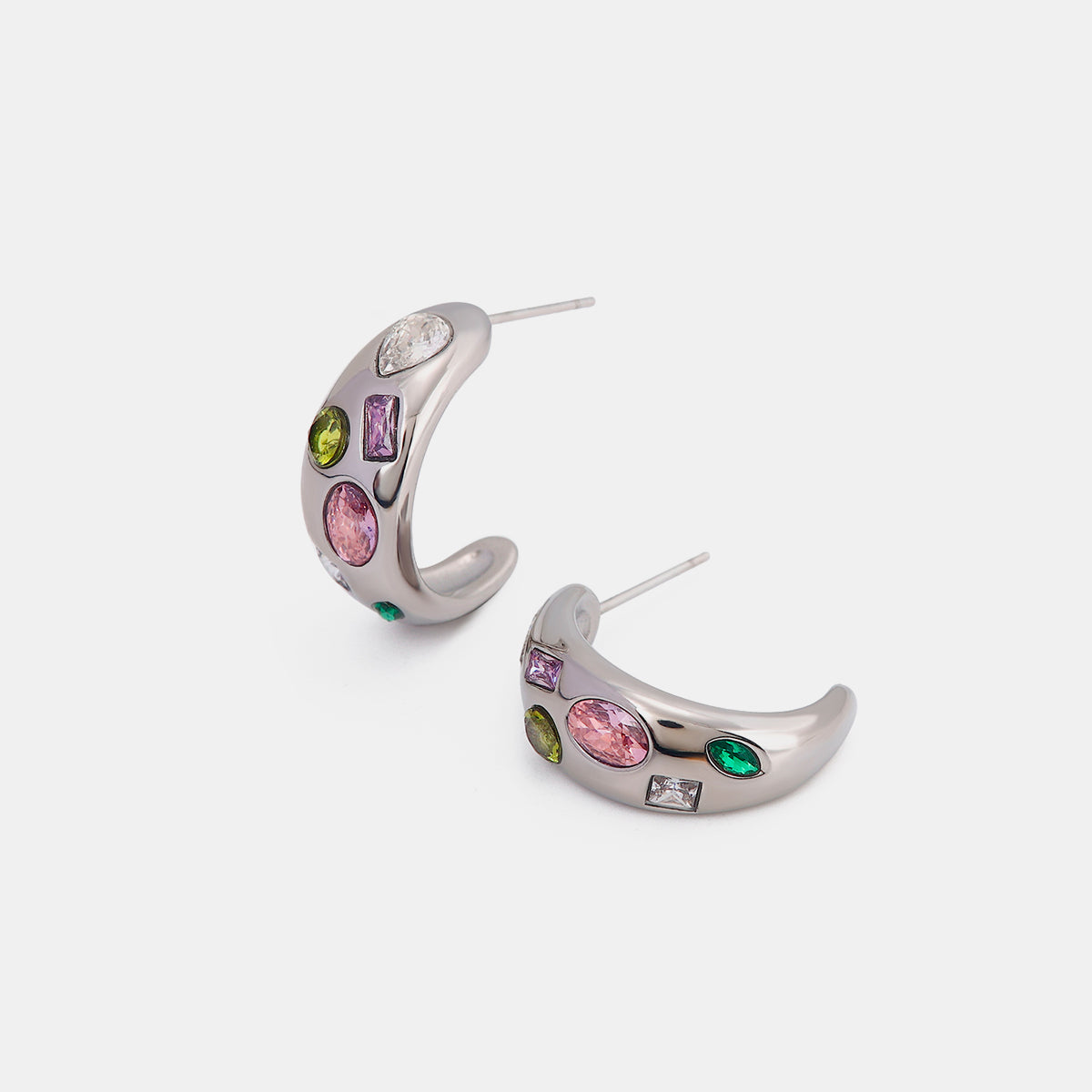 Inlaid Crescent Fashion Earrings