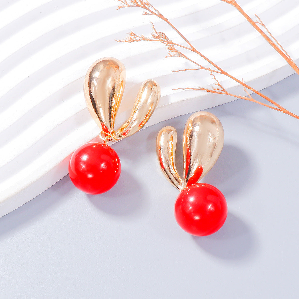 Glossy Bunny Fashion Earrings