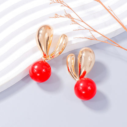 Glossy Bunny Fashion Earrings