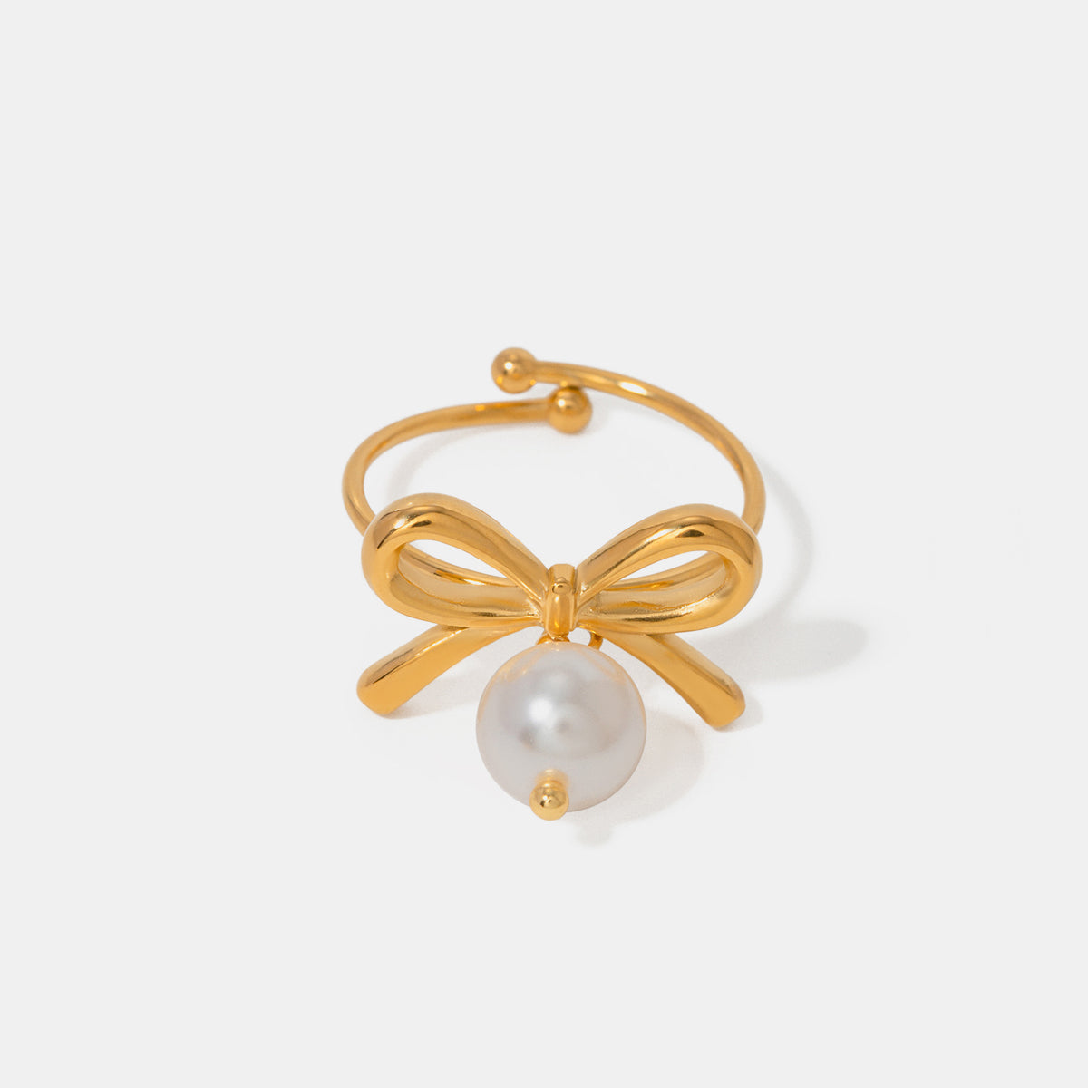 Pearl Bow Fashion Ring