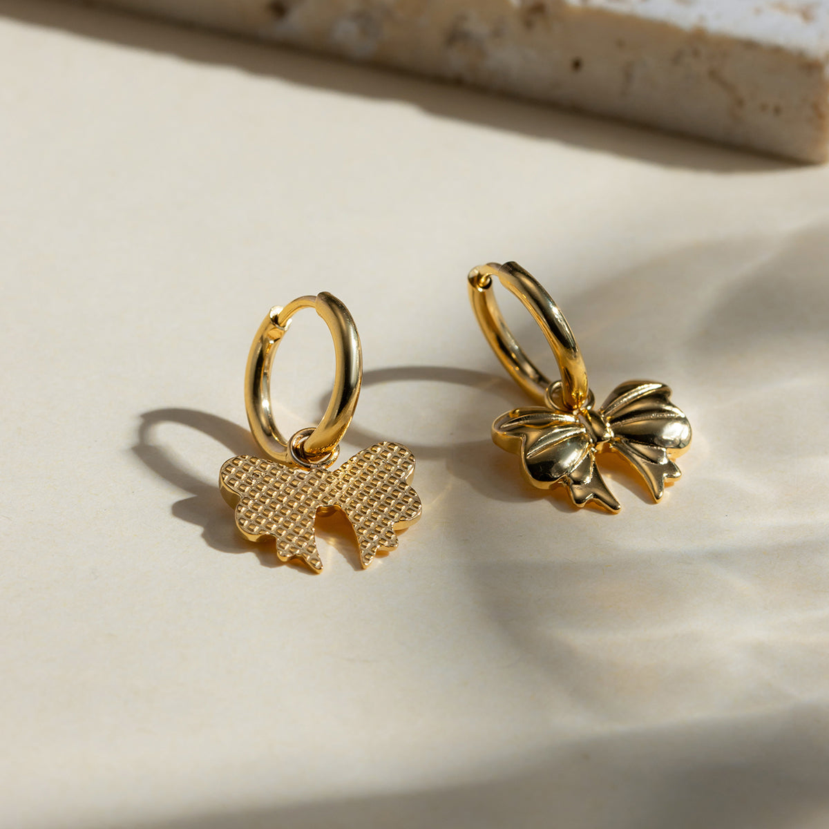 Golden Bow Fashion Earrings