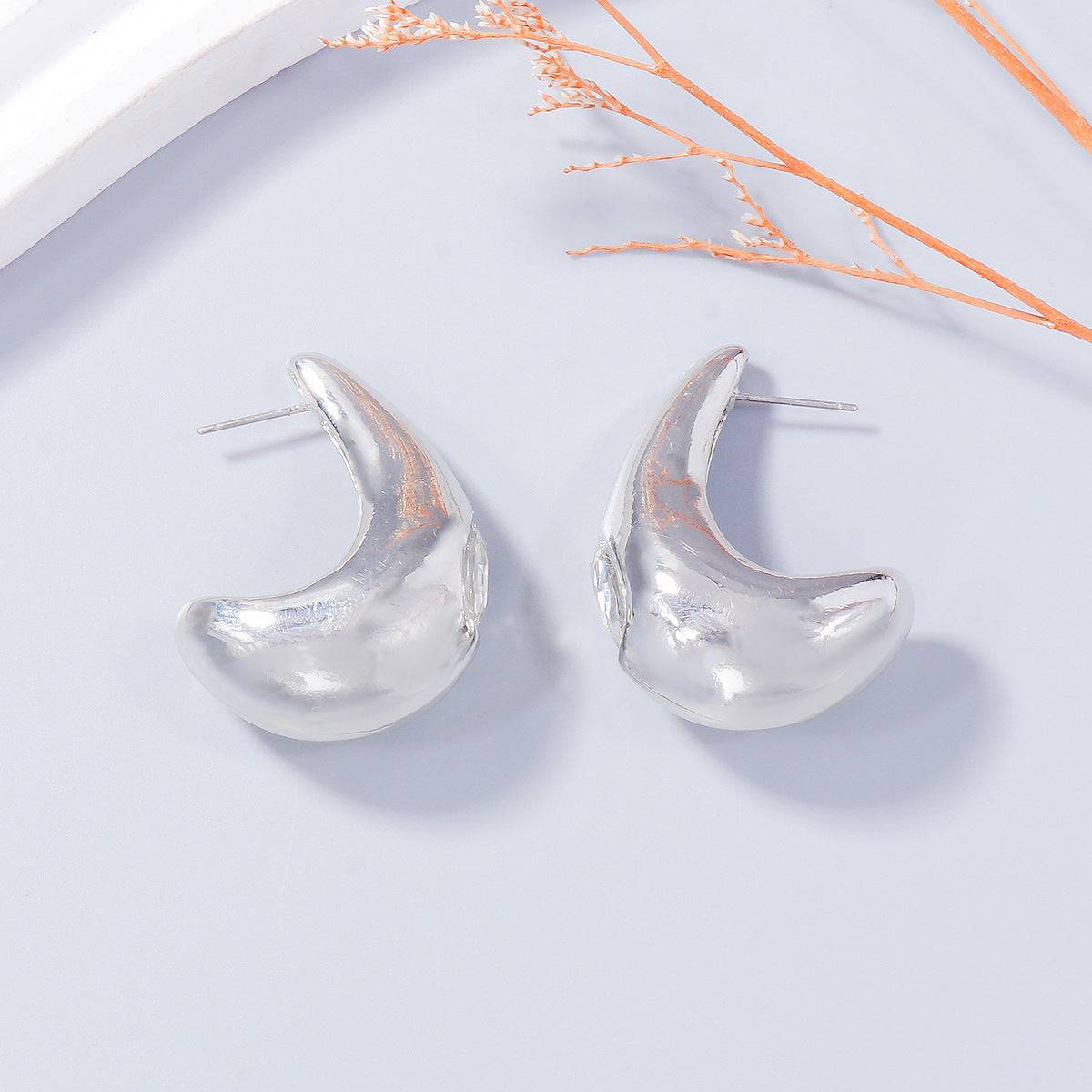 Silk Crescent Fashion Earrings