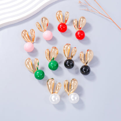 Glossy Bunny Fashion Earrings